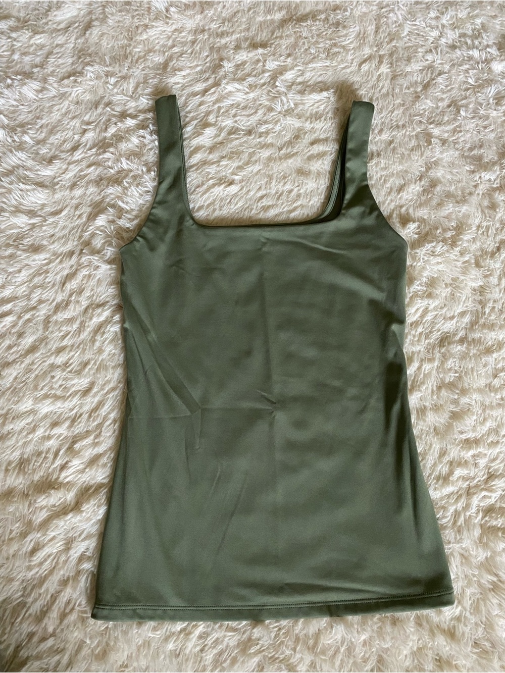 Nine West Olive Green Square-Neck Tank